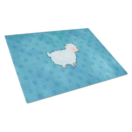 CAROLINES TREASURES Polkadot Sheep Lamb Watercolor Glass Cutting Board Large BB7390LCB